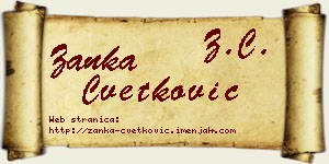 Žanka Cvetković vizit kartica